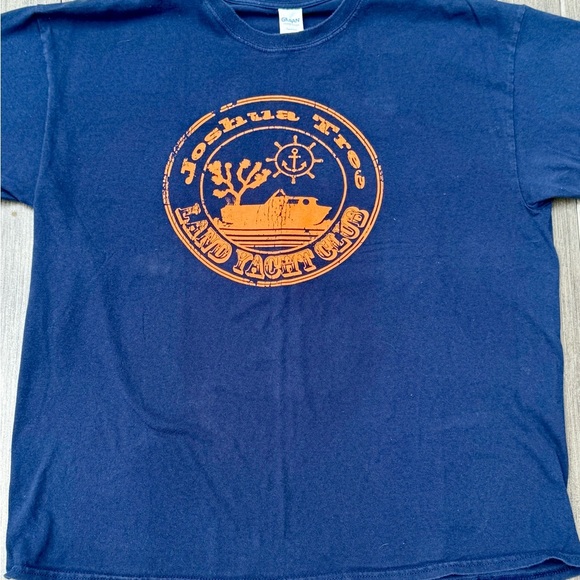 Joshua Tree Land Yacht Club T-Shirt – XL – Navy & Orange Retro Graphic Tee - Picture 4 of 7